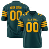 Custom Midnight Green Gold Solid Colour Football Jersey