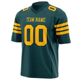 Custom Midnight Green Gold Solid Colour Football Jersey