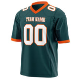 Custom Midnight Green White Solid Colour Football Jersey