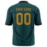 Custom Midnight Green Old Gold Solid Colour Football Jersey