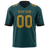 Custom Midnight Green Old Gold Solid Colour Football Jersey