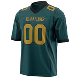 Custom Midnight Green Old Gold Solid Colour Football Jersey