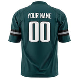 Custom Midnight Green White Solid Colour Football Jersey