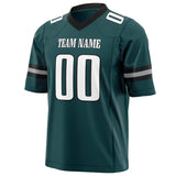 Custom Midnight Green White Solid Colour Football Jersey