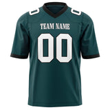 Custom Midnight Green White Solid Colour Football Jersey