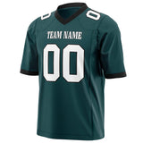 Custom Midnight Green White Solid Colour Football Jersey