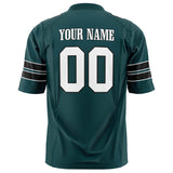 Custom Midnight Green White Solid Colour Football Jersey