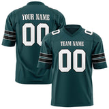 Custom Midnight Green White Solid Colour Football Jersey