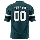 Custom Midnight Green White Solid Colour Football Jersey