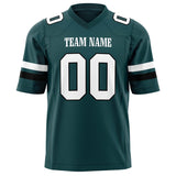 Custom Midnight Green White Solid Colour Football Jersey