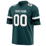 Custom Midnight Green White Solid Colour Football Jersey