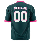 Custom Midnight Green White Solid Colour Football Jersey