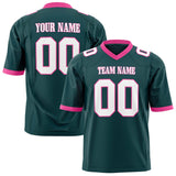 Custom Midnight Green White Solid Colour Football Jersey