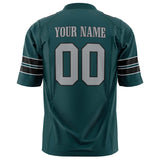 Custom Midnight Green Gray Solid Colour Football Jersey