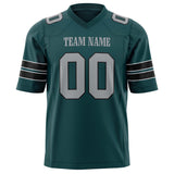 Custom Midnight Green Gray Solid Colour Football Jersey