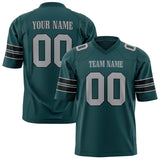 Custom Midnight Green Gray Solid Colour Football Jersey