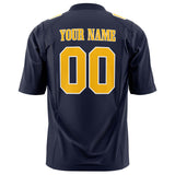 Custom Navy Gold Solid Colour Football Jersey