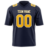 Custom Navy Gold Solid Colour Football Jersey