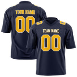 Custom Navy Gold Solid Colour Football Jersey FT01240725NA275