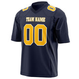 Custom Navy Gold Solid Colour Football Jersey