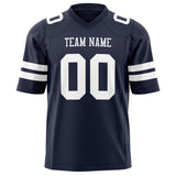 Custom Navy White Solid Colour Football Jersey