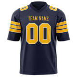 Custom Navy Gold Solid Colour Football Jersey