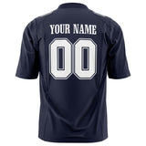 Custom Navy White Solid Colour Football Jersey