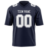 Custom Navy White Solid Colour Football Jersey