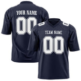 Custom Navy White Solid Colour Football Jersey