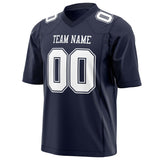 Custom Navy White Solid Colour Football Jersey