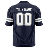 Custom Navy White Solid Colour Football Jersey