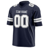 Custom Navy White Solid Colour Football Jersey