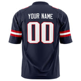 Custom Navy White Solid Colour Football Jersey