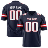 Custom Navy White Solid Colour Football Jersey