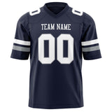 Custom Navy White Solid Colour Football Jersey