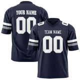 Custom Navy White Solid Colour Football Jersey