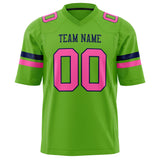 Custom Neon Green Pink Solid Colour Football Jersey