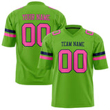 Custom Neon Green Pink Solid Colour Football Jersey