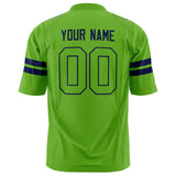 Custom Neon Green Navy Solid Colour Football Jersey