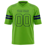 Custom Neon Green Navy Solid Colour Football Jersey