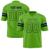 Custom Neon Green Navy Solid Colour Football Jersey FT01240725NE289