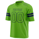 Custom Neon Green Navy Solid Colour Football Jersey