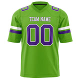 Custom Neon Green Purple Solid Colour Football Jersey