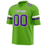 Custom Neon Green Purple Solid Colour Football Jersey