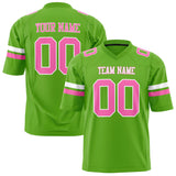 Custom Neon Green Pink Solid Colour Football Jersey