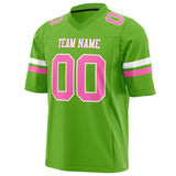 Custom Neon Green Pink Solid Colour Football Jersey