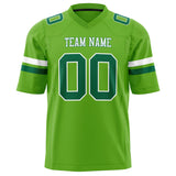 Custom Neon Green Kelly Green Solid Colour Football Jersey