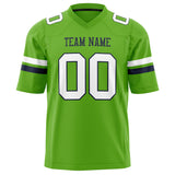 Custom Neon Green White Solid Colour Football Jersey