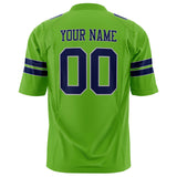 Custom Neon Green Navy Solid Colour Football Jersey