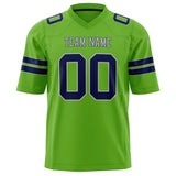 Custom Neon Green Navy Solid Colour Football Jersey